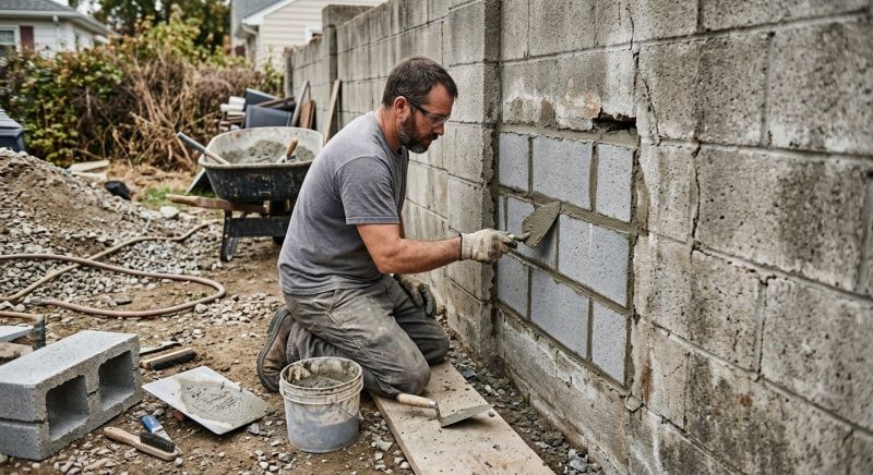 Cinder Block Wall Repair in Ringgold, GA